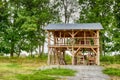 Belarus Traveling. Old Wooden Double Floored Mill With Wooden Gringer Constructions and Cogwheels Used for Grain In Dukora Estate