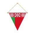 Belarus triangle flag hanging, illustration