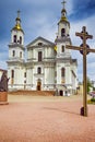 Frontal View of the Holly Assumption or Uspensky Cathedral in Vitebsk in August 1, 2021