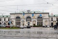 BELARUS, VITEBSK - SEPTEMBER 10, 2020: Railway station square