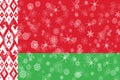 Belarus winter snowflakes flag