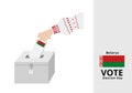 Belarus woman voter dropping ballots in the election box with national flag vector Royalty Free Stock Photo