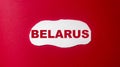 Belarus, word written on a white piece of paper