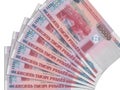 Belarusian banknotes. Close up money from Belarus. Belarusian ruble.3D render