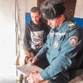 Belarusian firefighters inspect private homes for fire safety In the Gomel region.