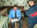 Belarusian firefighters inspect private homes for fire safety In the Gomel region.
