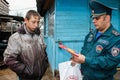 Belarusian firefighters inspect private homes for fire safety In the Gomel region.