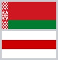 Belarusian flag. Official symbol of the Republic of Belarus. Correct colors and shapes. Two options: state modern red-green and
