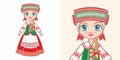 Belarusian girl in national costume Royalty Free Stock Photo
