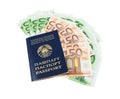 Belarusian passport with euros Royalty Free Stock Photo