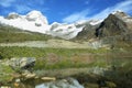 Belaunde lake from Punta Olimpica pass, Peru Royalty Free Stock Photo