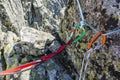 Belay anchor and Safety loop. Royalty Free Stock Photo