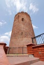 Belaya Vezha tower. From red brick. Against the background of the sky. Royalty Free Stock Photo