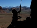 Belayer silhouette Royalty Free Stock Photo