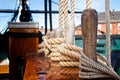 Belaying Pins on Historic Ship Royalty Free Stock Photo