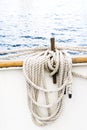 Belayingl pins on a tall ship Royalty Free Stock Photo
