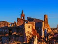 Belchite village war ruins in Aragon Spain at dusk Royalty Free Stock Photo