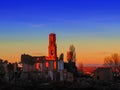 Belchite village war ruins in Aragon Spain at dusk Royalty Free Stock Photo