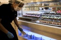 Belek, Turkey - October 2020: Hotel staff serving food at a restaurant in an all-inclusive resort in Antalya. Healthy safety