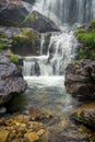 Detail of Belelle waterfall in Neda, Galicia, Spain Royalty Free Stock Photo
