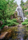 Belelle waterfall , view from the bottom Royalty Free Stock Photo