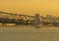 The Belem district of Lisbon, Portugal viewed from the Tagus river Royalty Free Stock Photo