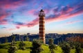 Belem lighthouse on the tourist walkway on the banks of the Tagus River, Lisbon Portugal Royalty Free Stock Photo