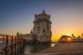 belem tower in belem district of lisbon, portugal Royalty Free Stock Photo