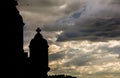 Belem Tower gothic turrets at sunset