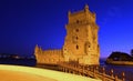 Belem tower, Lisbon at night Royalty Free Stock Photo