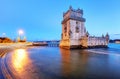 Belem tower, Lisbon - Portugal at night Royalty Free Stock Photo