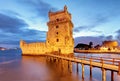 Belem tower, Lisbon - Portugal at night Royalty Free Stock Photo