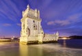 Belem tower, Lisbon - Portugal at night Royalty Free Stock Photo