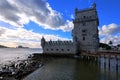 Belem Tower in Lisbon on the river Tagus, Portugal Royalty Free Stock Photo