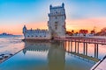 Belem Tower in Lisbon at sunset, Portugal Royalty Free Stock Photo