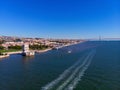 Belem Tower A medieval castle fortification on the Tagus river of Lisbon Portugal Royalty Free Stock Photo