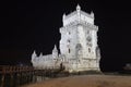 Belem Tower at Night Royalty Free Stock Photo