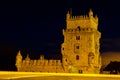 Belem tower at night. Historical monument in Lisbon, Portugal, Europe Royalty Free Stock Photo