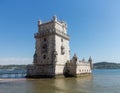 Belem tower on River Tagus near Lisbon Royalty Free Stock Photo