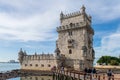 The Belem Tower, with Draw bridge, Lisbon, Portugal Royalty Free Stock Photo