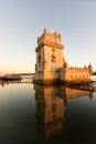 Belem Tower at sunset, Lisbon, Portugal Royalty Free Stock Photo