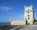 Belem tower on Tagus river Royalty Free Stock Photo