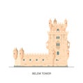 Belem Tower. Time to travel. Quality vector illustration.