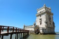 The Belem Tower Torre de Belem, Lisbon, Portugal. It is an iconic site of the city, originally built as a defence tower Royalty Free Stock Photo