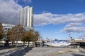 Belfast big fish and Obel Tower Royalty Free Stock Photo