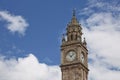 Belfast Clock tower. Prince Albert Memorial Clock at Queen`s Square in Belfast, Northern Ireland