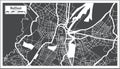 Belfast Great Britain City Map in Black and White Color in Retro Style. Outline Map