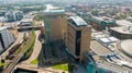 19.9.19 Belfast Northern Ireland: Aerial view on Hilton Hotel in Belfast Northern Ireland