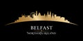 Belfast Northern Ireland city silhouette black background