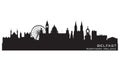 Belfast Northern Ireland city skyline vector silhouette